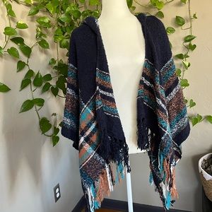 Pull&Bear navy knit poncho